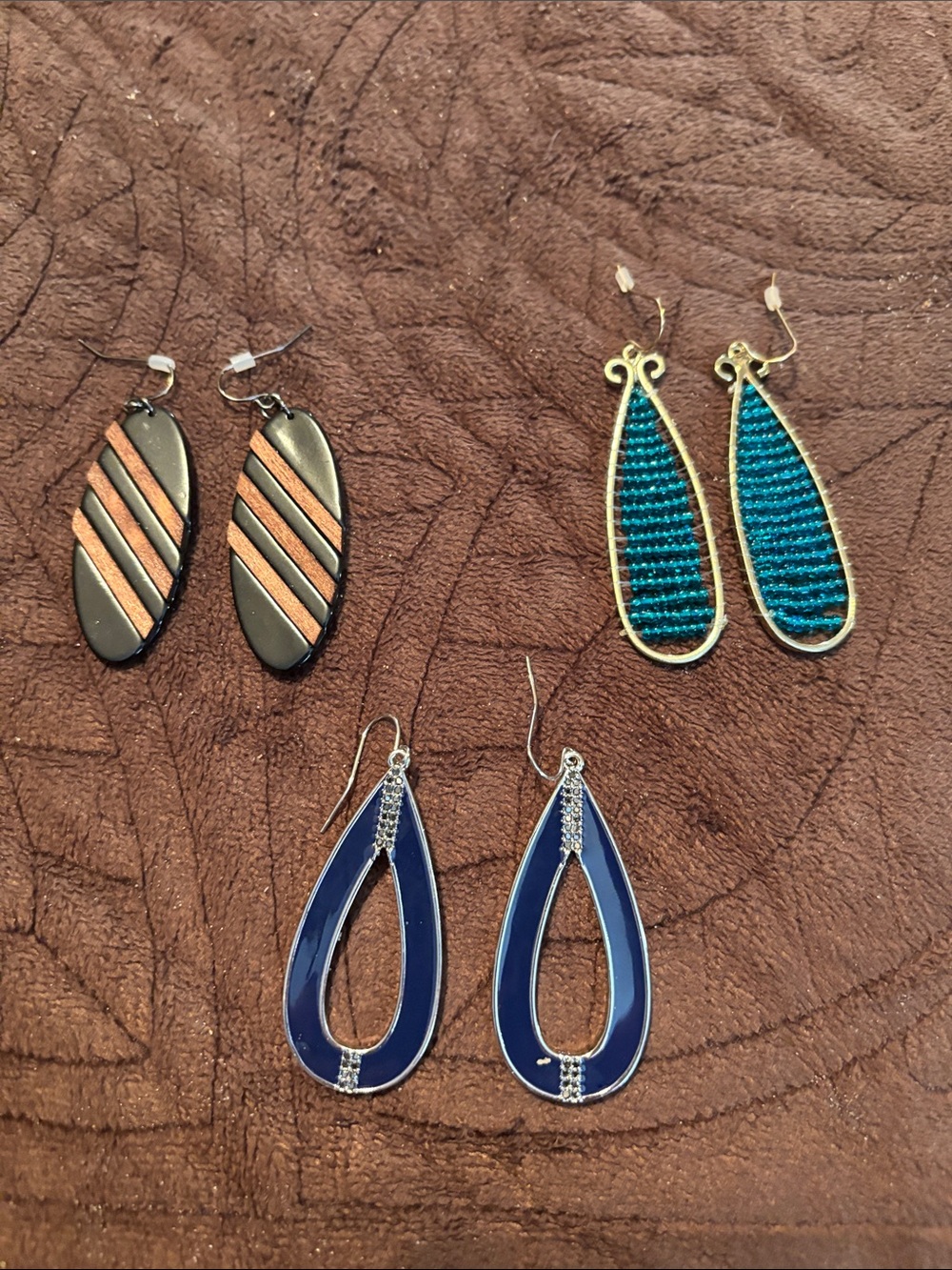 Teardrop Dangle Earrings, Set of 3